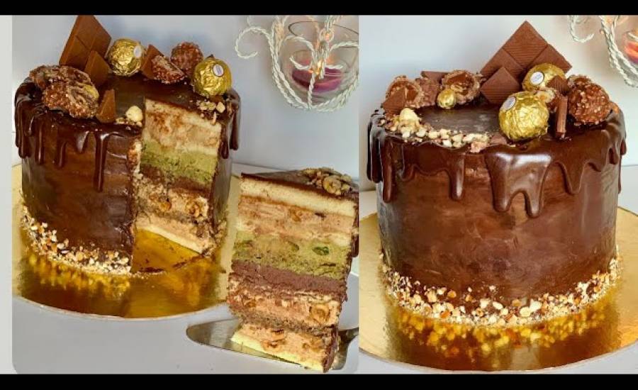 TounsiaNet : Gâteau prestige aux pistaches noisettes et chocolat