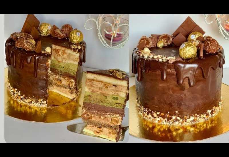 tounsia.Net : Gâteau prestige aux pistaches noisettes et chocolat